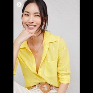 Yellow Pineapple Print Women's Top